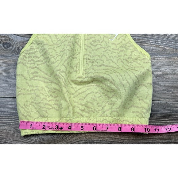 Gymshark Women's ADAPT ANIMAL SEAMLESS CROP TOP 1/2 ZIP Yellow Size S - Picture 5 of 8